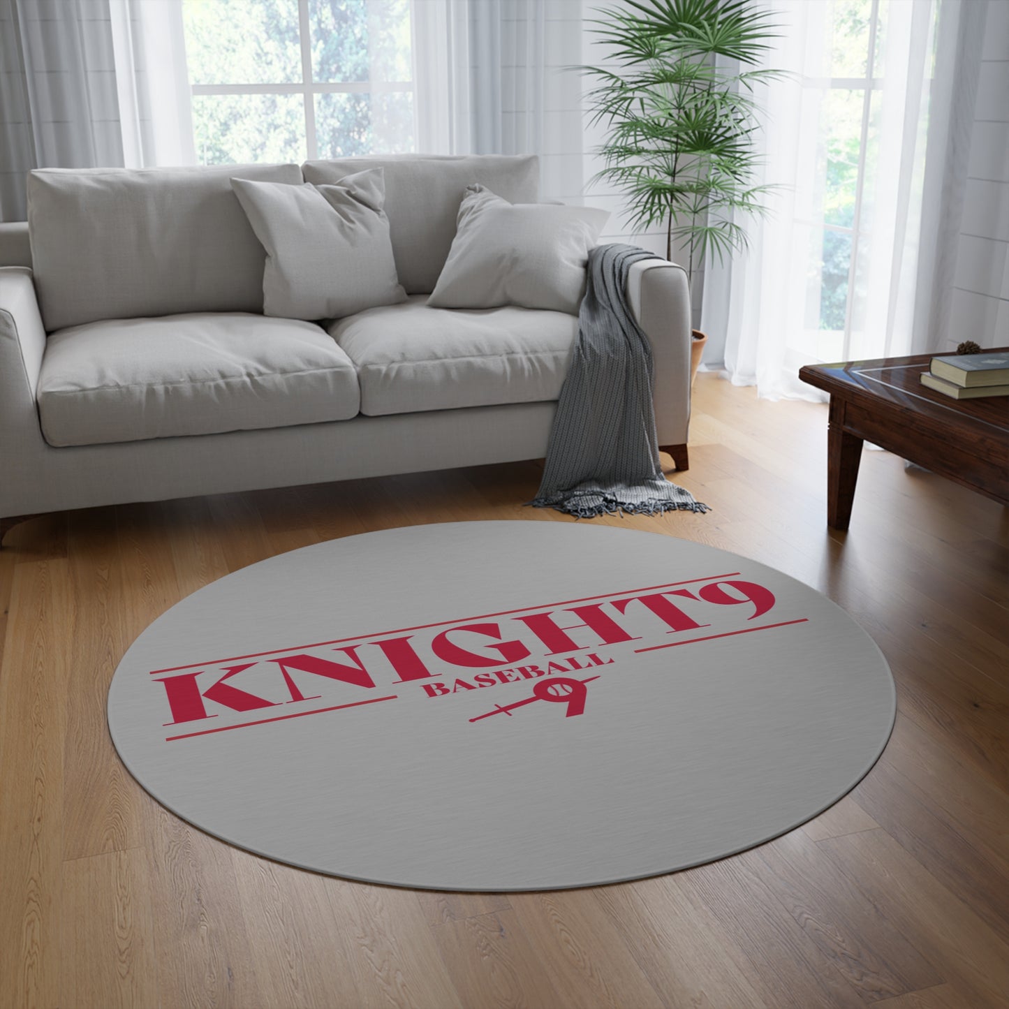 Knight9 Baseball Round Rug - Sports Decor for Young Athletes