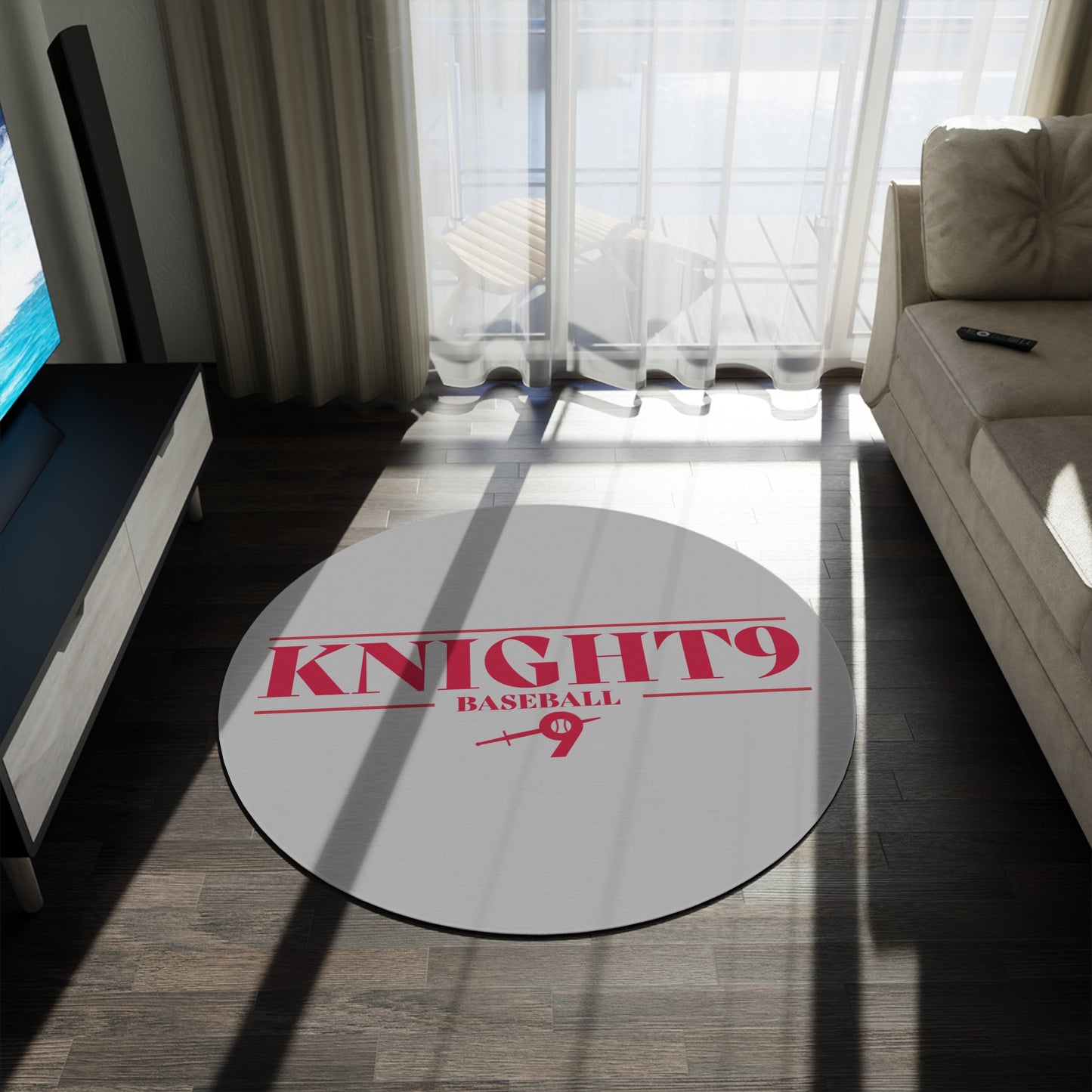 Knight9 Baseball Round Rug - Sports Decor for Young Athletes